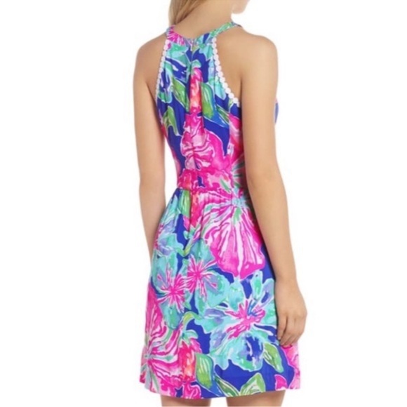 SOLD. Lilly Pulitzer Kinley Dress Beckon Blue Jungle Utopia | 10 - Picture 12 of 14